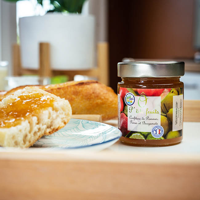 O3 Agri, mise en situation de la confiture de pommes, poires et bergamote