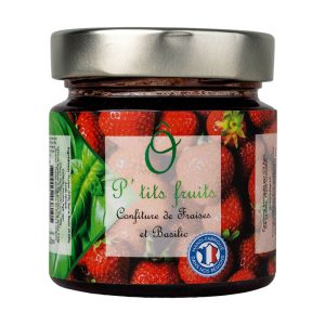 O3 Agri, packshot confiture de fraises basilic