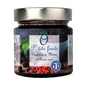 O3 Agri, packshot confiture de mûres et baies de roses