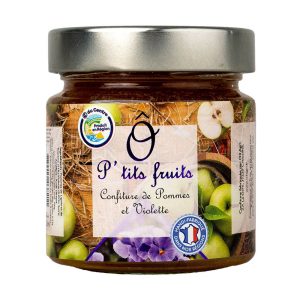 O3 Agri, packshot confiture de pommes et viollettes