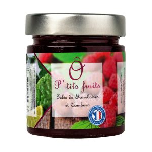 O3 Agri, packshot gelée de framboises et combava